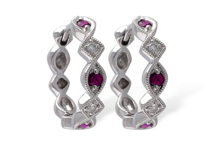 A001-55093: EARRINGS .20 RUBY .25 TGW