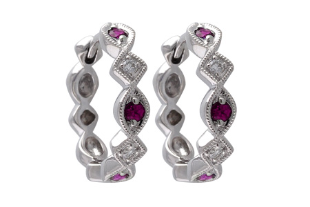 A001-55093: EARRINGS .20 RUBY .25 TGW