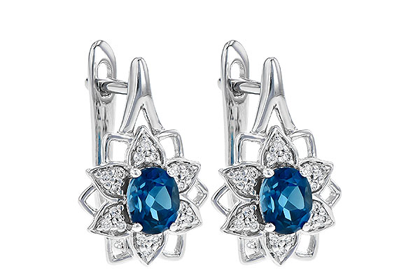 A189-79648: EARR .76 BLUE TOPAZ .89 TGW