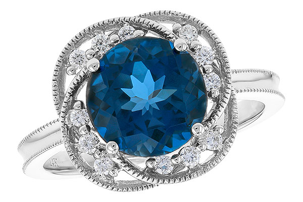 A274-30620: LDS RG 2.90 LONDON BLUE TOPAZ 3.05 TGW (9MM LBT)