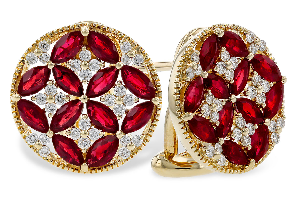 A275-19720: EARRINGS 2.07 TW RUBY 2.37 TGW
