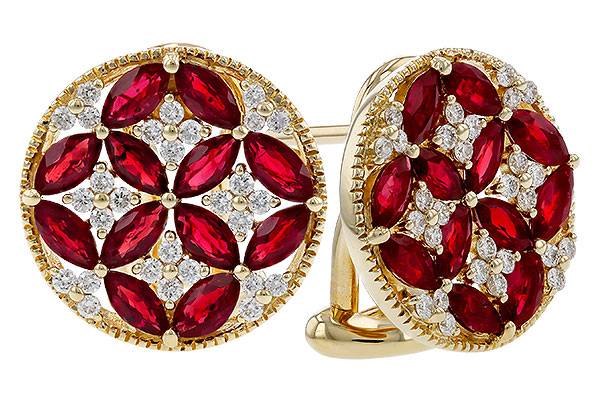 A275-19720: EARRINGS 2.07 TW RUBY 2.37 TGW