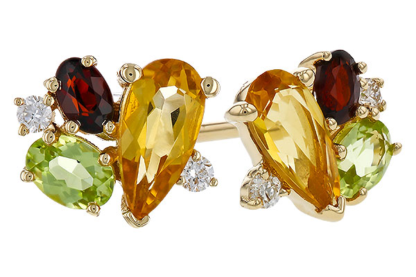 A275-21484: EARRINGS .66 SEMI PREC (CIT,PER,GAR) .70 TGW
