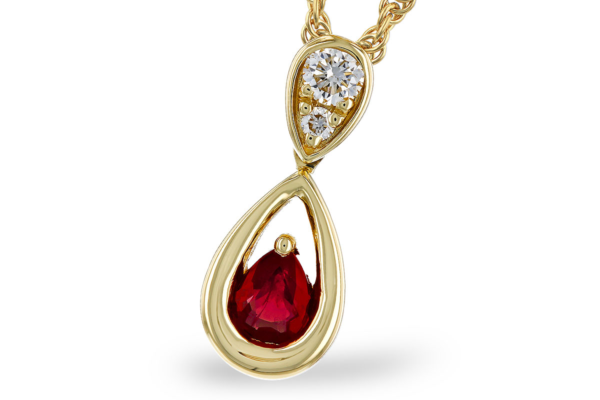 A275-21493: NECKLACE .20 RUBY .26 TGW (4x3 RUBY)
