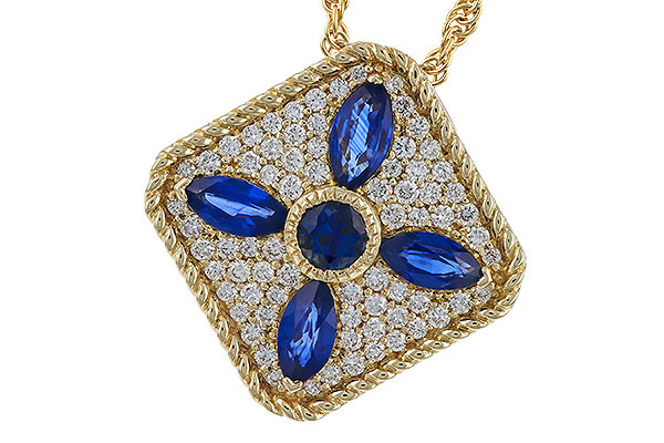 A275-23284: NECKLACE .89 TW SAPPHIRE 1.20 TGW