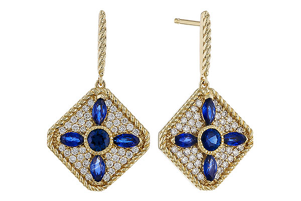 A275-23293: EARRINGS 1.03 TW SAPPHIRE 1.46 TGW
