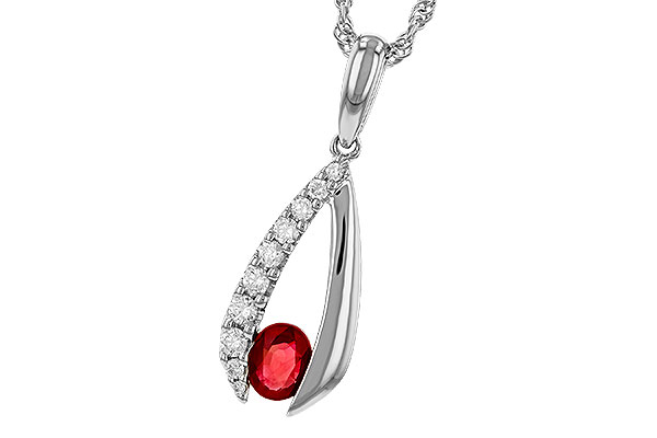 A275-23357: NECKLACE .34 RUBY .50 TGW (5x4 RUBY)