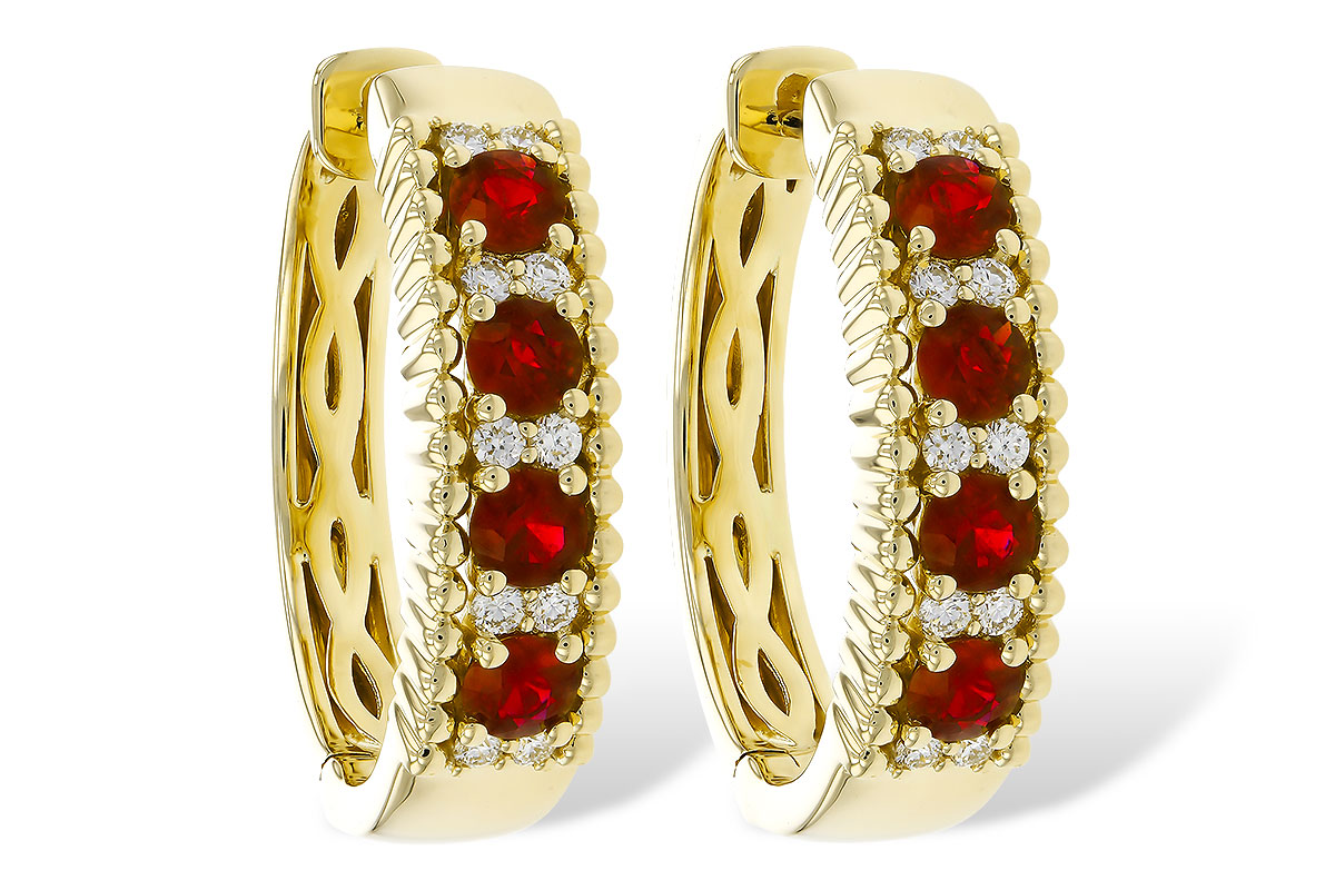 A275-26975: EARRINGS .54 TW RUBY .66 TGW