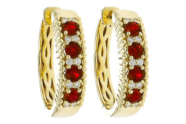 A275-26975: EARRINGS .54 TW RUBY .66 TGW
