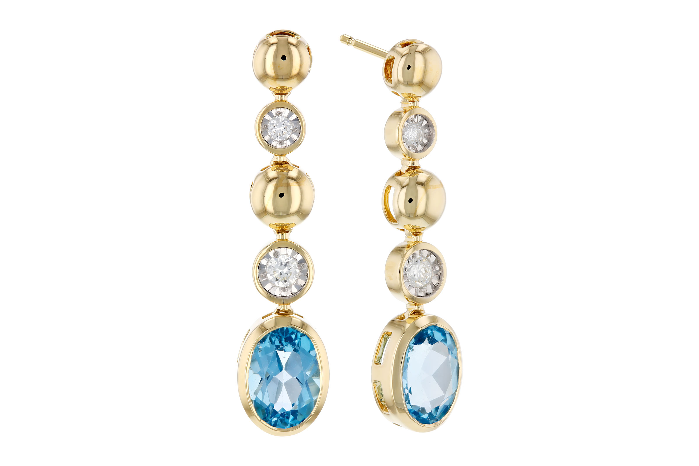 A276-10611: EARRINGS 1.66 TW BLUE TOPAZ 1.76 TGW