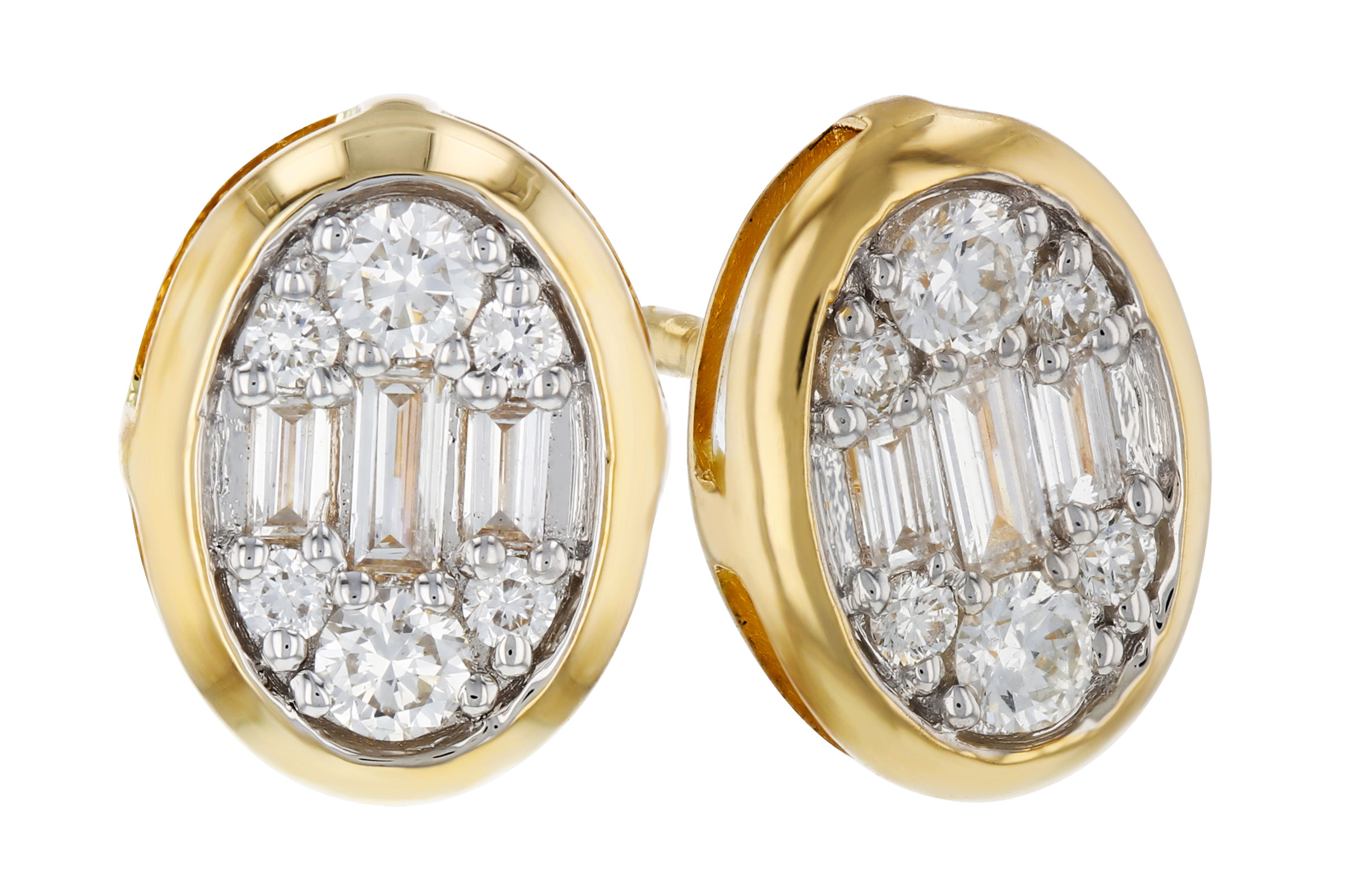 A276-11520: EARRINGS .08 TW BAGUETTE .24 TW