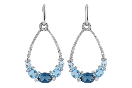 B188-85129: EARR 3.75 BLUE TOPAZ 4.17 TGW