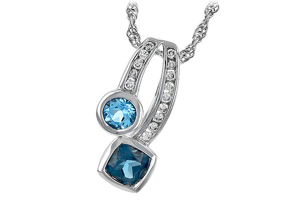 B189-81529: NECKLACE .91 TW BLUE TOPAZ 1.04 TGW