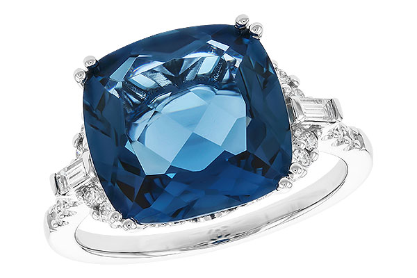 B274-31529: LDS RG 9.00 LONDON BLUE TOPAZ 9.25 TGW (12MM LBT)