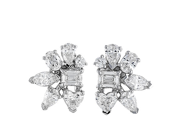 B274-34229: EARRINGS .90 TW FANCY CUT DIAS