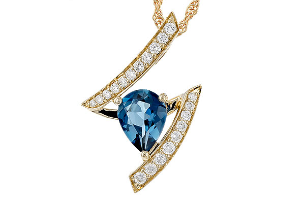 B275-19666: NECK 1.04 LONDON BLUE TOPAZ 1.23 TGW (8x6MM)