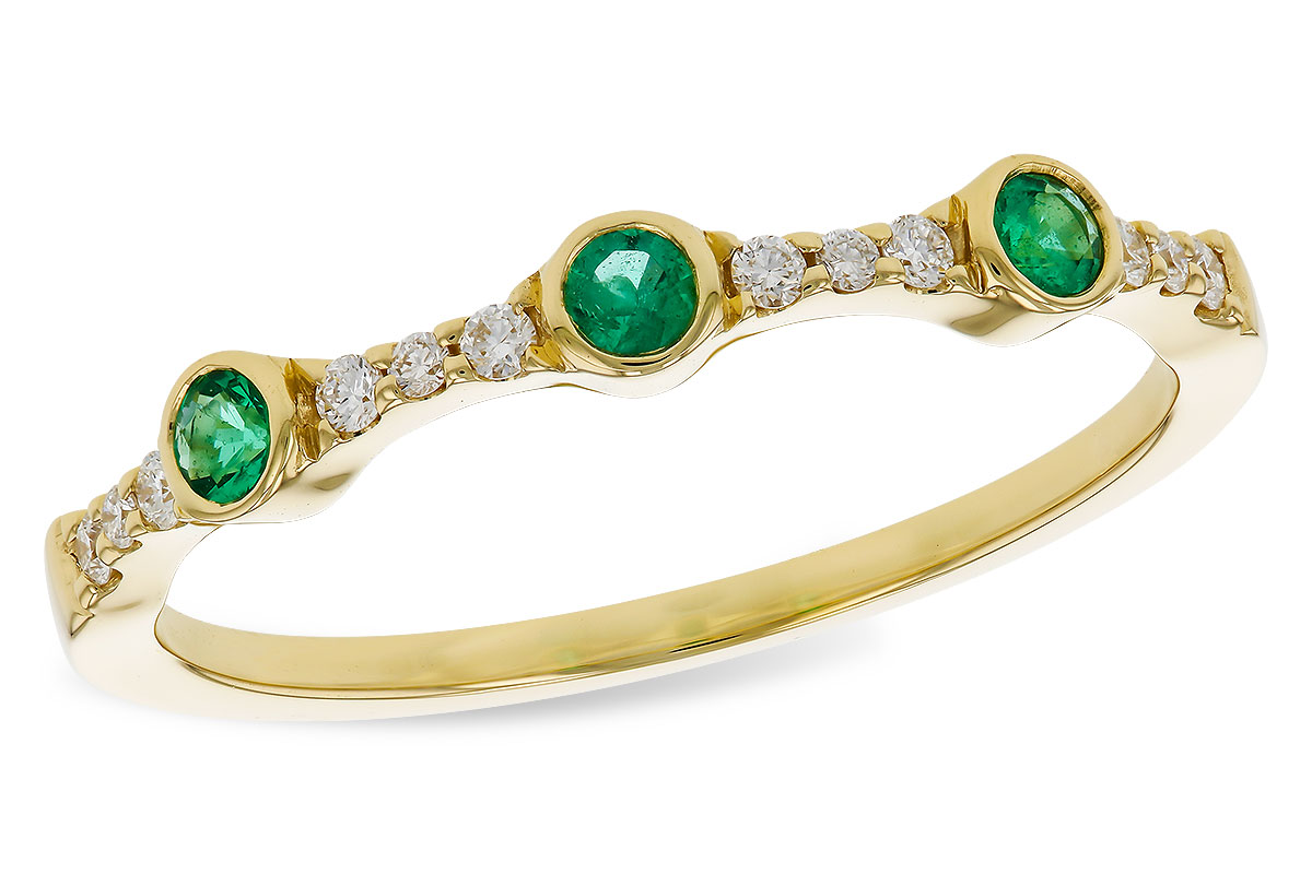 B275-21493: LDS WED RG .11 EMERALD .20 TGW