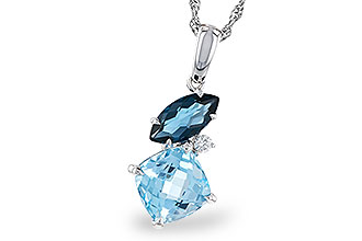 B275-22366: NECKLACE 2.37 TW BLUE TOPAZ 2.40 TGW