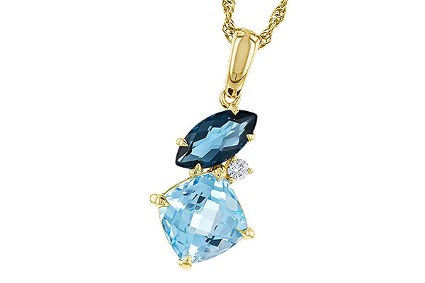B275-22366: NECKLACE 2.37 TW BLUE TOPAZ 2.40 TGW