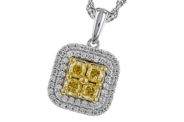 B275-22393: NECK .52 FANCY YELLOW DIAMONDS .72 TW