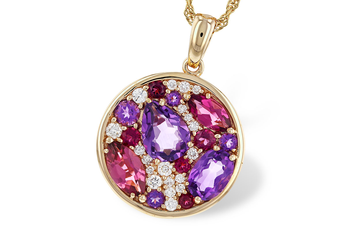 B275-25175: NECK 1.83 TW SEMI-PRECIOUS (P.TOUR, AMY) 2.00 TGW