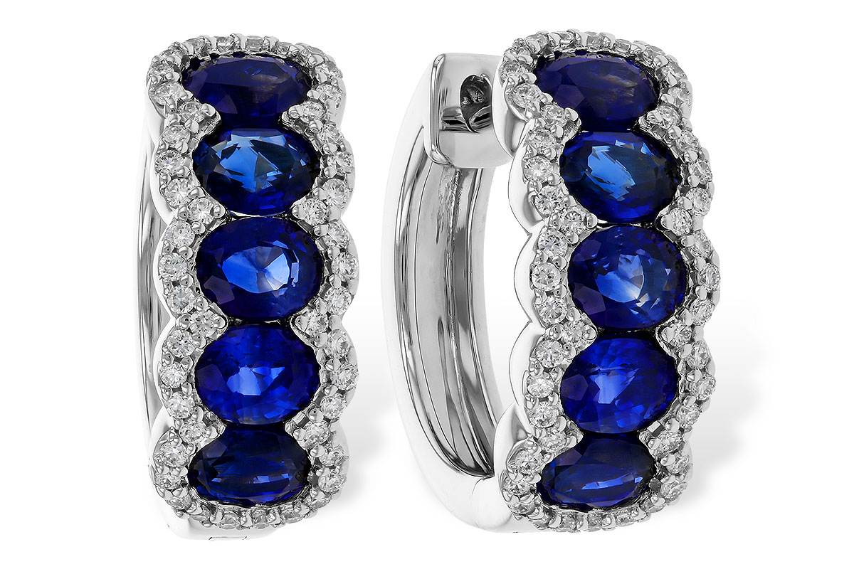B275-26002: EARRINGS 2.32 TW SAPPHIRE 2.57 TGW