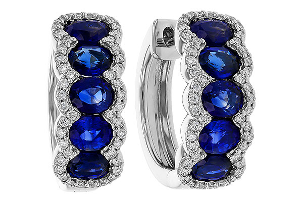 B275-26002: EARRINGS 2.32 TW SAPPHIRE 2.57 TGW