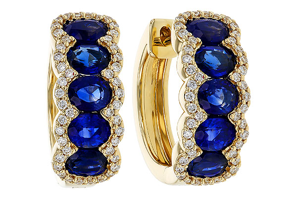 B275-26002: EARRINGS 2.32 TW SAPPHIRE 2.57 TGW