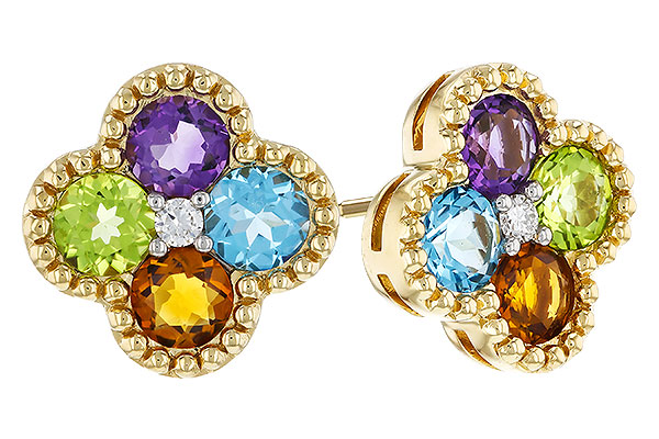 B275-26948: EARRINGS 1.88 SEMI-PREC (AMY,BT,CIT,PER) 1.93 TGW