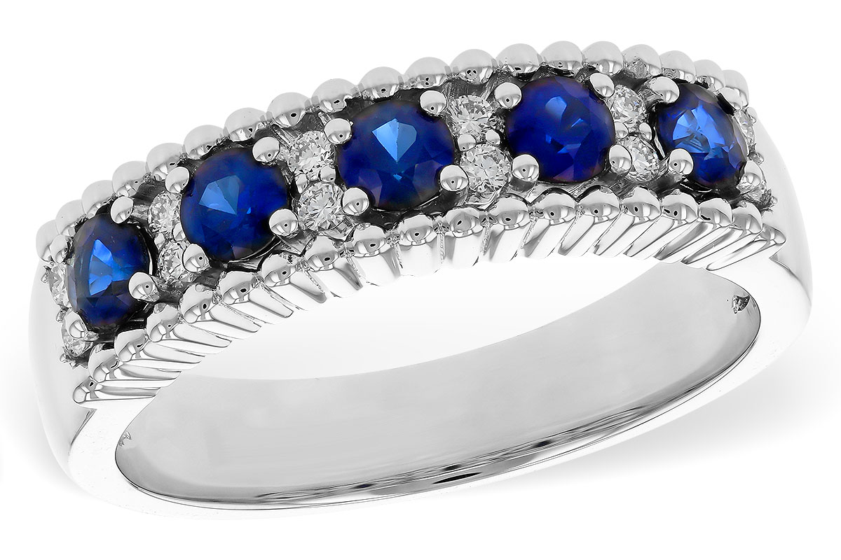 B275-26975: LDS WED RG .64 TW SAPPHIRE .76 TGW