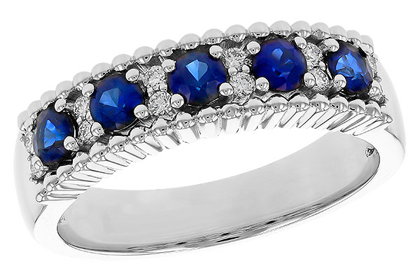 B275-26975: LDS WED RG .64 TW SAPPHIRE .76 TGW