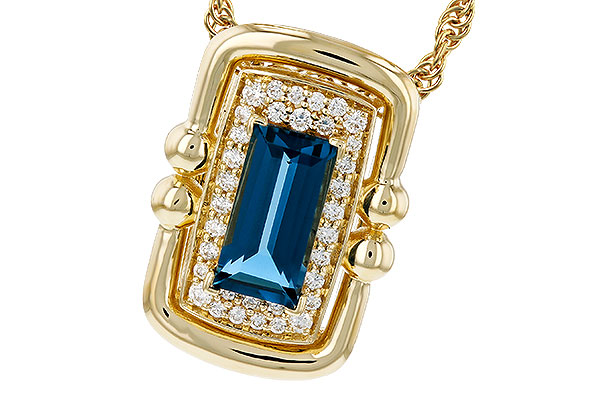 B276-09675: NECK .84 LONDON BLUE TOPAZ .96 TGW (8x4MM LBT)