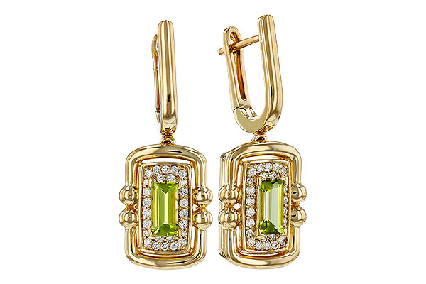 B276-09684: EARRINGS .71 TW PERIDOT .88 TGW (6x3MM PER)