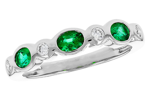 B276-09702: LDS WED RG .43 EMERALD .56 TGW