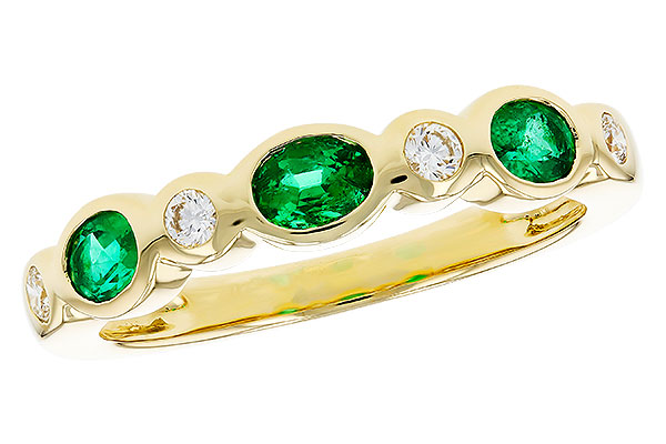 B276-09702: LDS WED RG .43 EMERALD .56 TGW