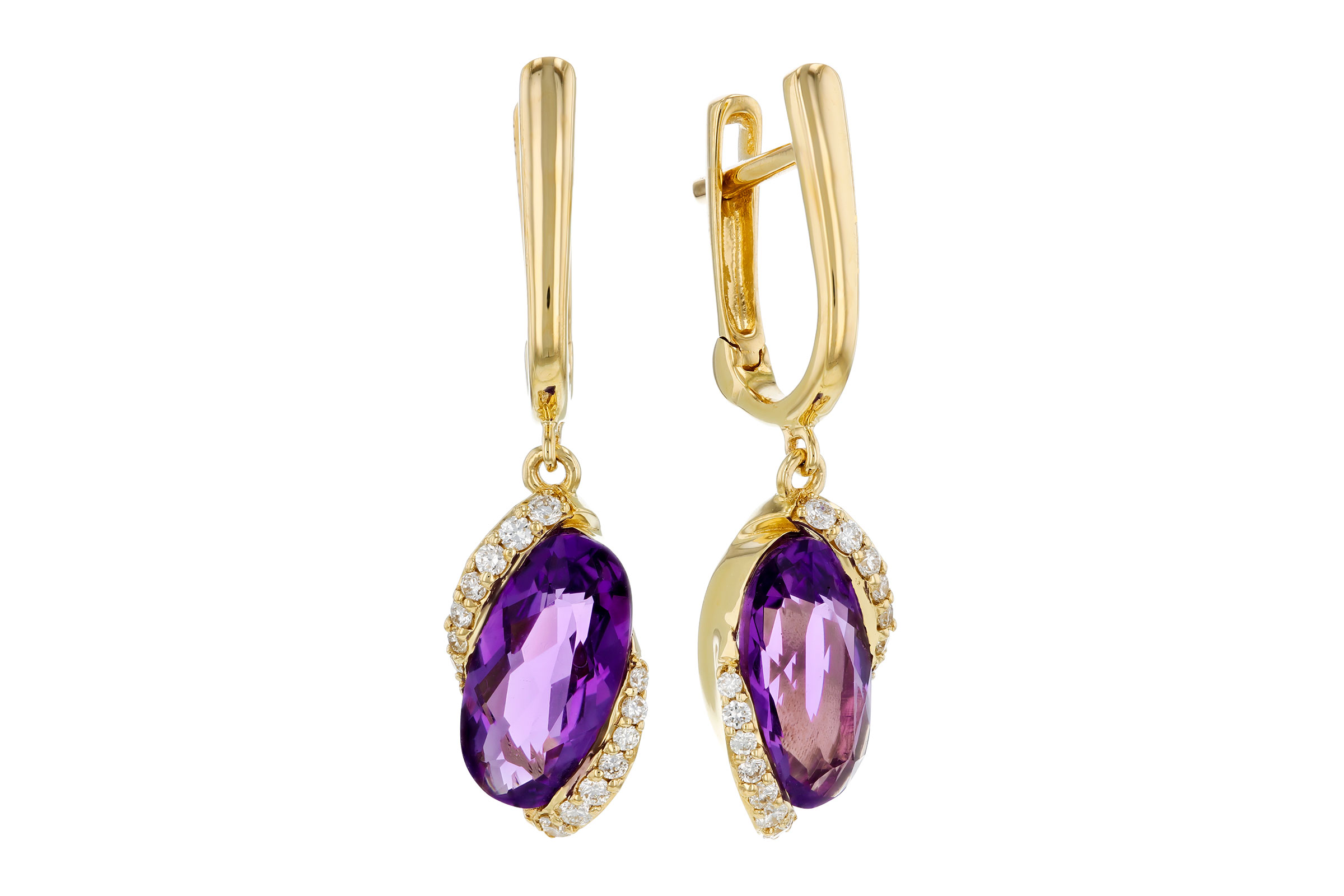 B276-11493: EARRINGS 2.14 TW AMETHYST 2.26 TGW (10x5MM AMY)