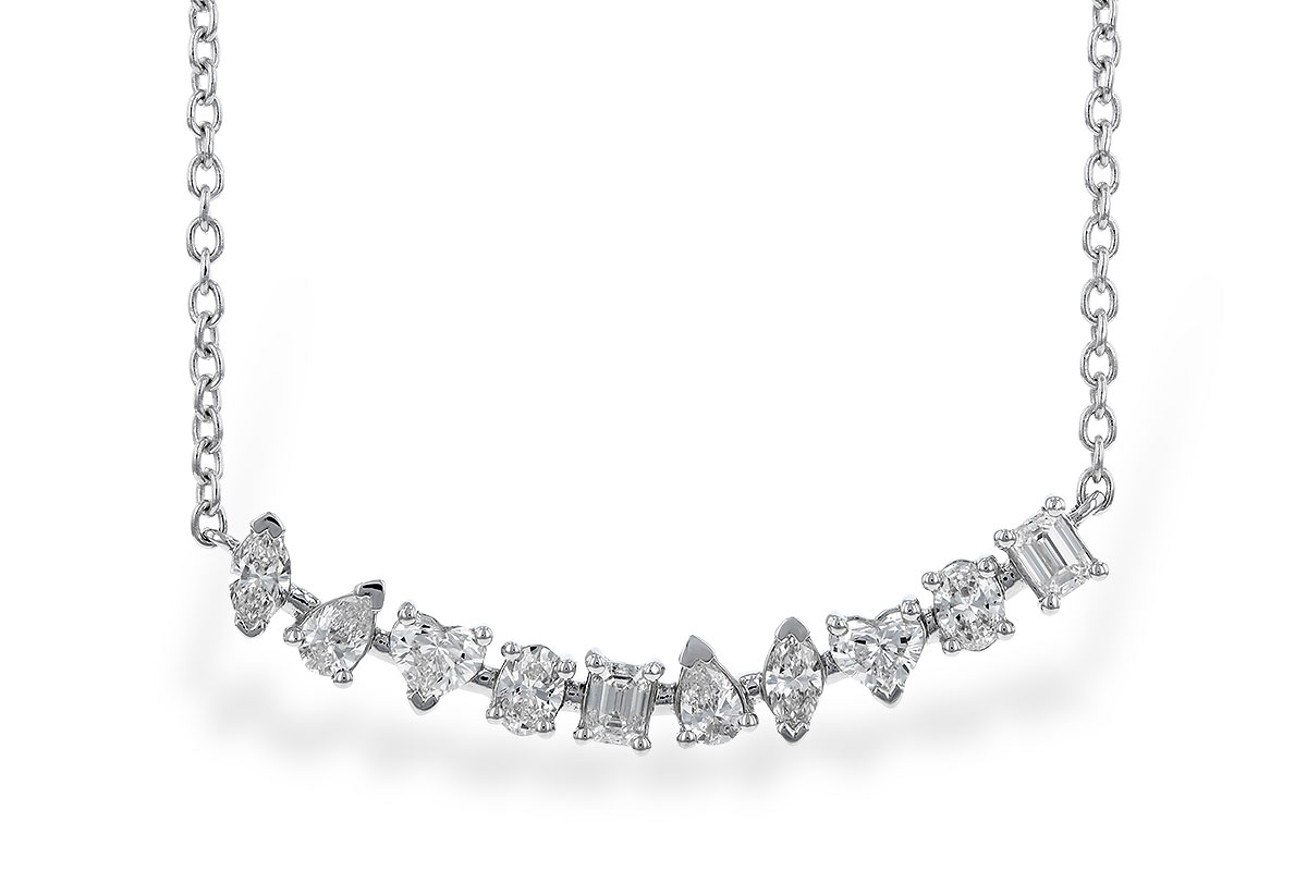 C274-34229: NECKLACE .70 TW FANCY CUT DIAS (18")