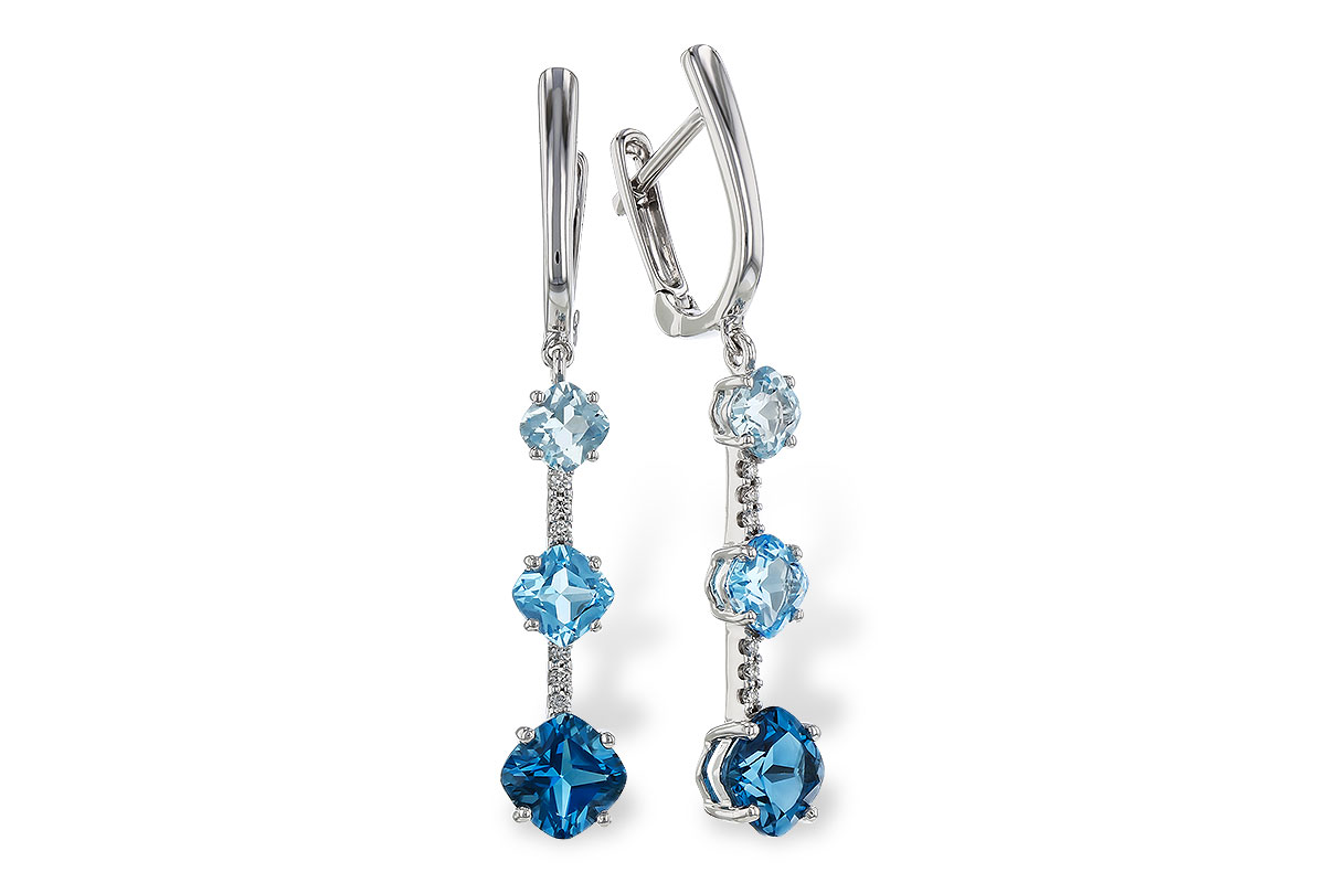 C275-19702: EARRINGS 2.41 TW BLUE TOPAZ 2.45 TGW