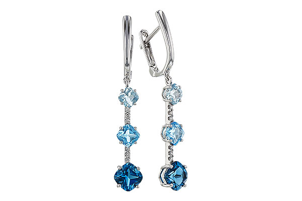 C275-19702: EARRINGS 2.41 TW BLUE TOPAZ 2.45 TGW
