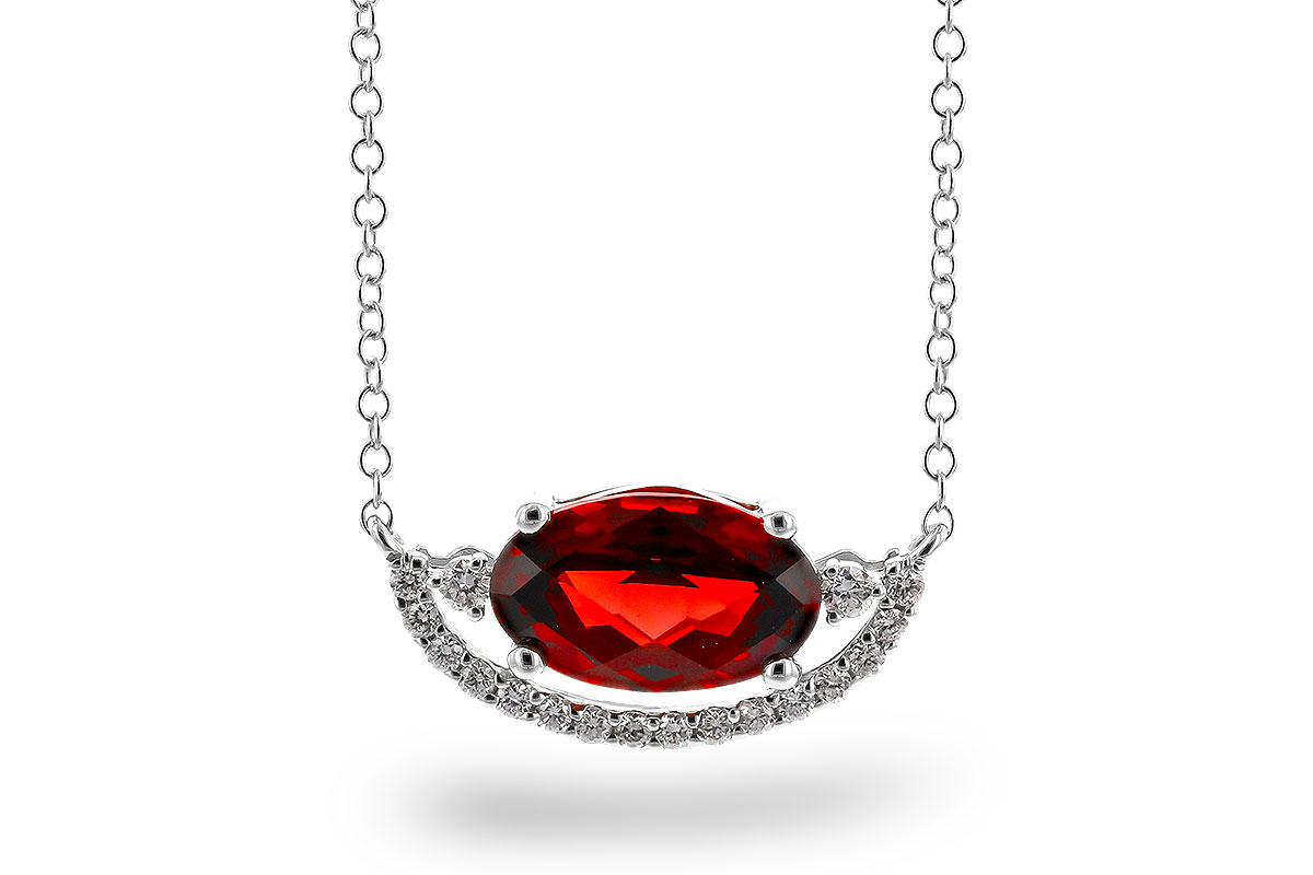 C275-20602: NECKLACE 1.94 GARNET 2.08 TGW (10x6MM GAR / 18")