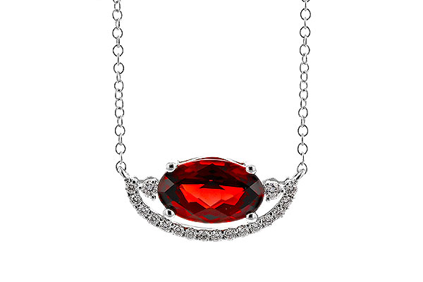 C275-20602: NECKLACE 1.94 GARNET 2.08 TGW (10x6MM GAR / 18")