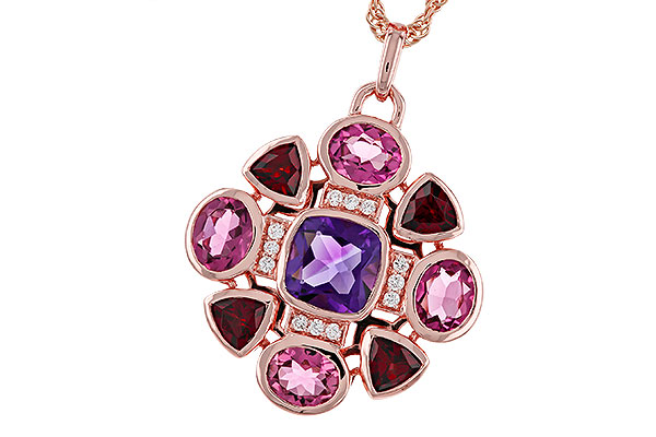 C275-21457: NECKLACE 2.76 SEMI-PREC (AM,GT,PT) 2.82 TGW