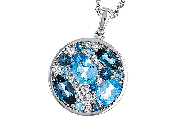 C275-22393: NECKLACE 2.31 TW BLUE TOPAZ 2.48 TGW