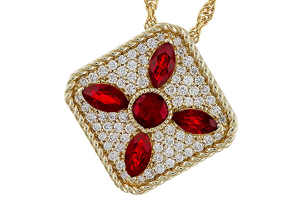 C275-23284: NECKLACE .81 TW RUBY 1.12 TGW