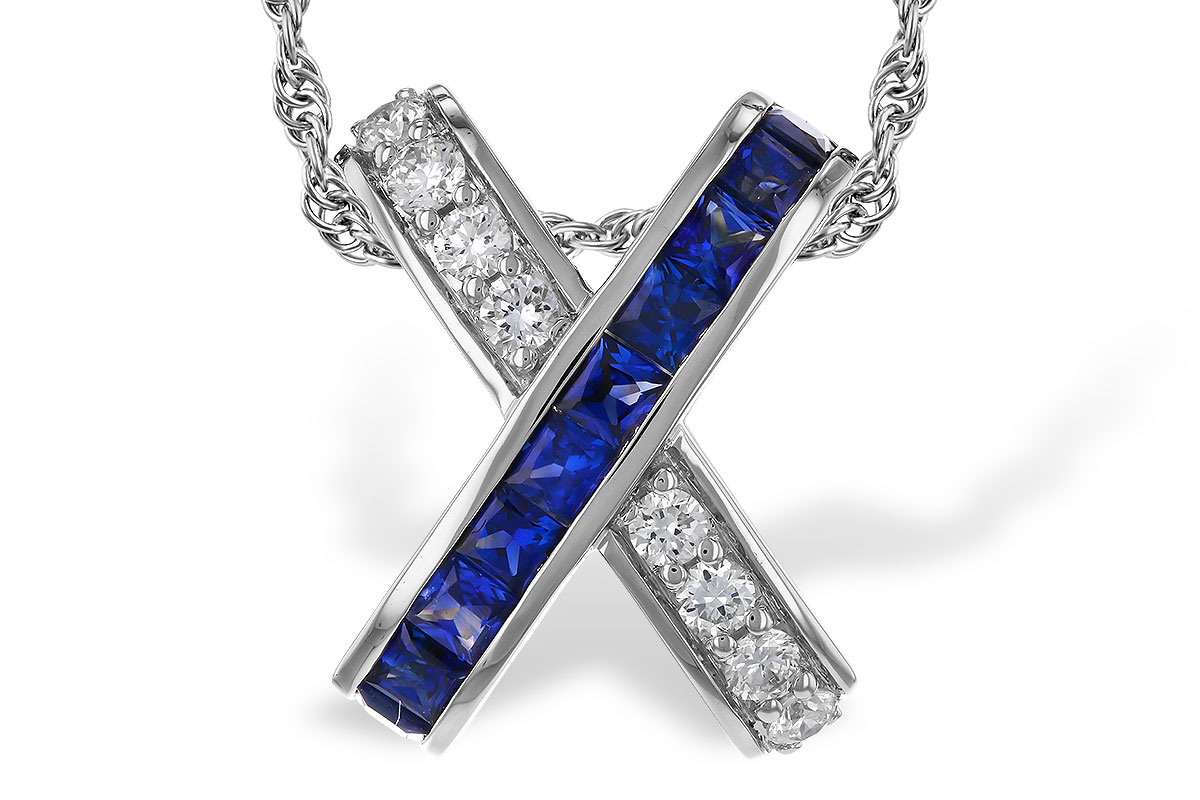 C275-26938: NECKLACE .60 TW SAPPHIRE .77 TGW
