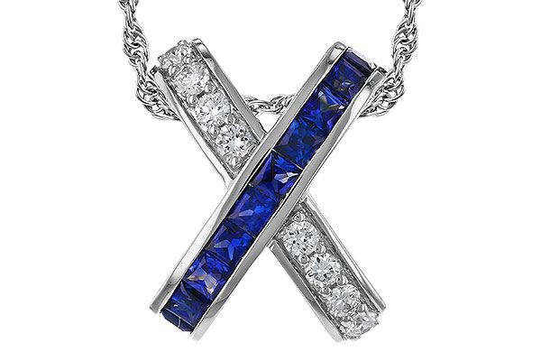 C275-26938: NECKLACE .60 TW SAPPHIRE .77 TGW