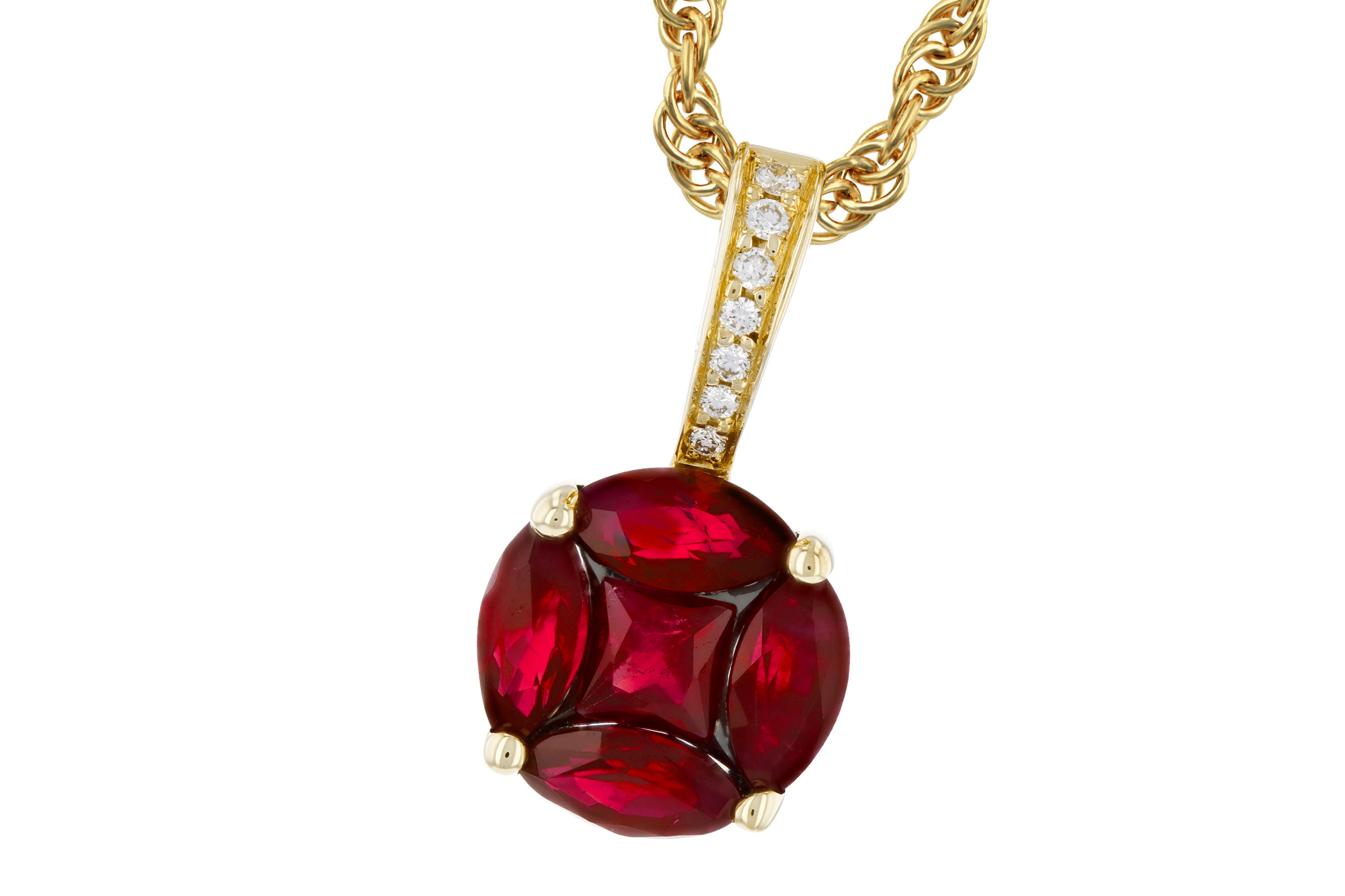 C276-09711: NECKLACE .80 RUBY .82 TW