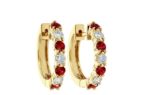 D001-57838: EARRINGS .64 RUBY 1.05 TGW