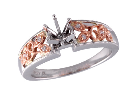 D186-13275: F006-12393 W/ ROSE GOLD INSERT .04 TW