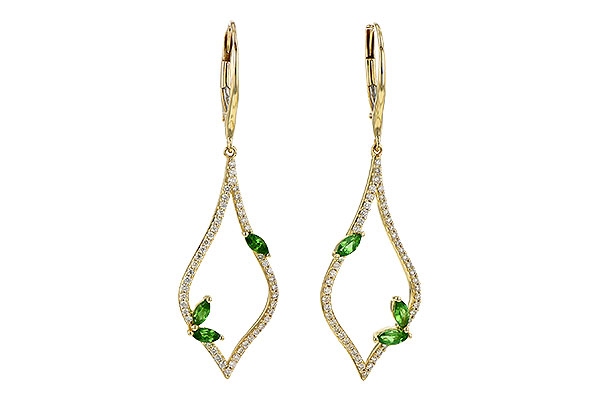 D190-69711: EARR .42 GREEN GARNET .77 TGW